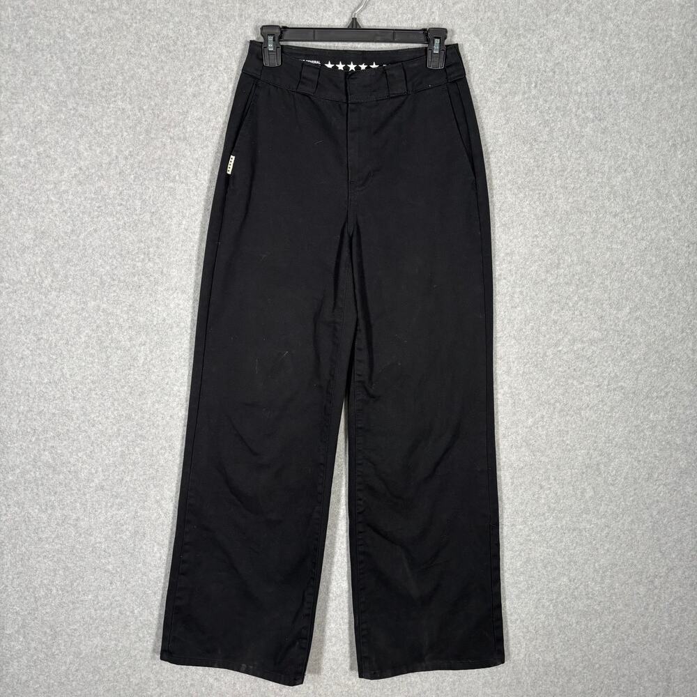 FiveStar General Wide Leg Chino Pants Size 1 Black Downtown Baggy Canvas Skater